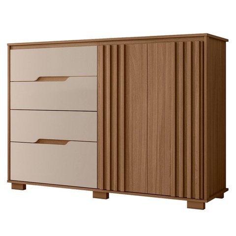 Cômoda para Quarto 147cm com 4 Gavetas Rusk Carvalho/fendi Z17 - Mpozenato