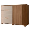 Ver imagem 1 de Cômoda para Quarto 147cm com 4 Gavetas Rusk Carvalho/fendi Z17 - Mpozenato
