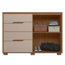 Ver imagem 5 de Cômoda para Quarto 147cm com 4 Gavetas Rusk Carvalho/fendi Z17 - Mpozenato