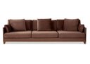 Ver imagem 3 de Sofá 3 Lugares com Base em Mdf, Veludo Marrom, 2,62m