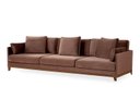 Ver imagem 1 de Sofá 3 Lugares com Base em Mdf, Veludo Marrom, 2,62m