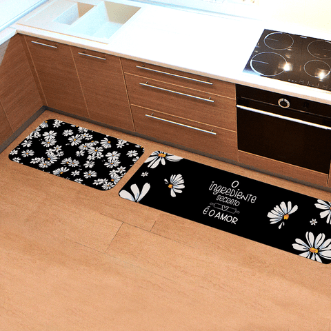 Kit Tapete de Cozinha 2 Peças Ingrediente Secreto