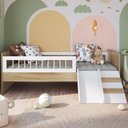 Ver imagem 2 de Cama Montessoriana Escada e Escorrega Aft010 Aveiro Oak Branco Comm
