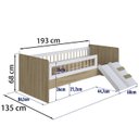 Ver imagem 5 de Cama Montessoriana Escada e Escorrega Aft010 Aveiro Oak Branco Comm