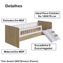 Ver imagem 3 de Cama Montessoriana Escada e Escorrega Aft010 Aveiro Oak Branco Comm