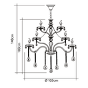 Ver imagem 4 de Lustre Pendente de Cristal Candelabro Maria Tereza Nice 28 lâmpadas E14 Bivolt:Champagne/110V/220V