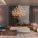 Ver imagem 3 de Lustre Pendente de Cristal Candelabro Maria Tereza Nice 28 lâmpadas E14 Bivolt:Champagne/110V/220V