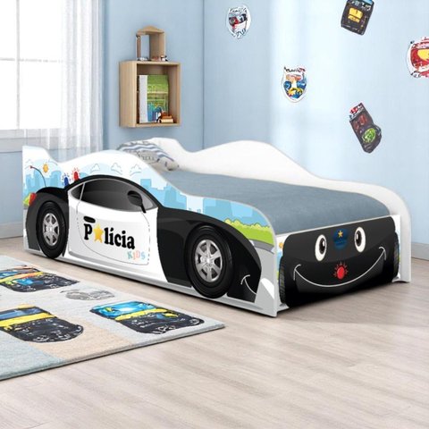 Cama Carro Polícia Baby Kids Solteiro
