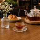 Ver imagem 6 de Conjunto 4 Xícaras Café com Pires 110ml Vidro Império Wolff