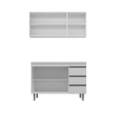 Ver imagem 2 de Armário de Cozinha com Balcão 120cm Andréia com Tampo Mdp Branco Ajl