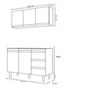 Ver imagem 3 de Armário de Cozinha com Balcão 120cm Andréia com Tampo Mdp Branco Ajl
