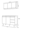 Armário de Cozinha com Balcão 120cm Andréia com Tampo Mdp Branco Ajl - 3