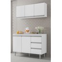 Ver imagem 1 de Armário de Cozinha com Balcão 120cm Andréia com Tampo Mdp Branco Ajl