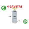 Gaveteiro 4 72cm Altura Mdp - 5