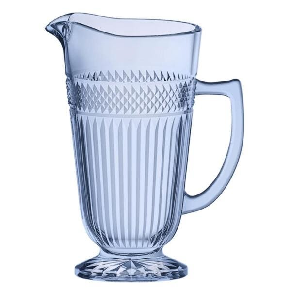 Jarra Palace em Vidro com Pe 1,2l Cor Azul Luster