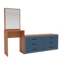 Ver imagem 2 de Cômoda Valência 6 Gavetas com Espelho Azul/freijó - Politorno