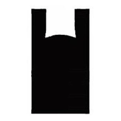 Sacola Plastica Alça Camiseta Preta Grande 50x70 C/100Un