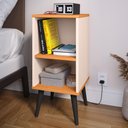 Ver imagem 3 de Mesa Cabeceira Charme Mesinha Lateral Cama Nicho Prateleira Decoração Quarto Off White/cinamomo