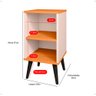 Mesa Cabeceira Charme Mesinha Lateral Cama Nicho Prateleira Decoração Quarto Off White/cinamomo - 6