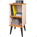 Ver imagem 1 de Mesa Cabeceira Charme Mesinha Lateral Cama Nicho Prateleira Decoração Quarto Off White/cinamomo
