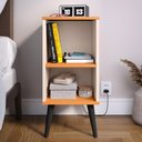 Ver imagem 2 de Mesa Cabeceira Charme Mesinha Lateral Cama Nicho Prateleira Decoração Quarto Off White/cinamomo