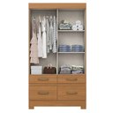 Ver imagem 3 de Guarda Roupa 2 Portas de Correr e 4 Gavetas Marel Flex BE25 com Armário Multiuso Margarida Cinamomo