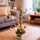 Ver imagem 2 de Arvore Páscoa Osterbaum Verde Enfeite Vaso Ovos Coelho 80cm