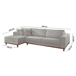 Sofá Cronos 03 Metros Chaise Lado Esquerdo Meu Sofá Online - 3
