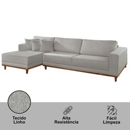 Sofá Cronos 03 Metros Chaise Lado Esquerdo Meu Sofá Online - 4