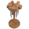 Jogo de 4 facas com suporte em bambu - 2