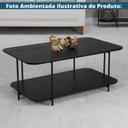 Ver imagem 4 de Mesa de Centro Lógica Retangular Tampo MDF Ébano Base Metal 90cm Preto Nacional Móveis