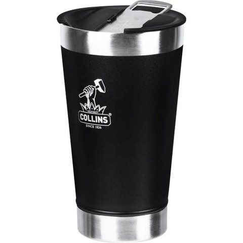 Copo Térmico com Tampa Parede Dupla Aço Inoxidável Aisi 304 473ml Preto Collins