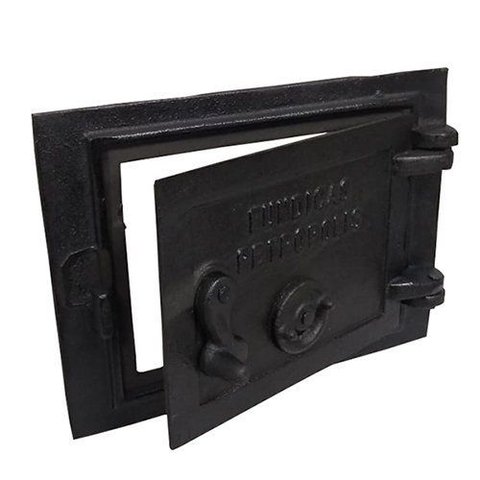 Porta Ferro Fundido Fornalha Cinzeiro Fogão a Lenha Suspiro Frontal 18x24cm