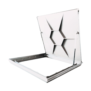 Tampa Bomba Casa de Maquina Piscina 80x80 com Rebaixo para Piso Aluminio Articulada