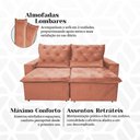 Ver imagem 2 de Sofá Retrátil Design Laranja 150m Tecido Suede Reforçada Reclinável 2 Módulos Milão Laranja