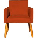Ver imagem 1 de Kit 8 Poltronas Nina para Recepção Suede Cores Pé Palito 30cm Castanho - Suede