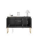 Ver imagem 3 de Buffet 3 Portas Estilo Industrial Amsterdã - Preto Dourado
