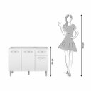 Ver imagem 4 de Balcão de Cozinha sem Pia Notável 3 Portas 1 Gaveta Branco Brilho New Nt 3035