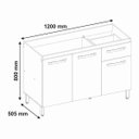 Ver imagem 4 de Balcão de Cozinha com Pia Notavel 3 Portas 1 Gaveta Branco Brilho New Nt 3035