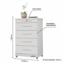 Ver imagem 3 de Cômoda Emas 5 Gavetas com Chave Primus Branco Brilho
