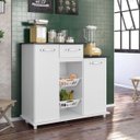 Ver imagem 1 de Balcão Multiuso com Fruteira 2 Portas 1 Gaveta Bianca Nicioli Branco