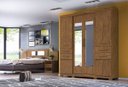 Ver imagem 1 de Guarda-Roupa Casal 6 Portas 4 Gavetas com Espelho Aracajú Moval Castanho Wood