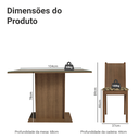 Ver imagem 5 de Conjunto Sala de Jantar Mesa Tampo de Vidro 4 Cadeiras Madesa