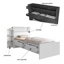 Ver imagem 2 de Cama Isa Solteiro com 2 Gavetas e Baú Cambel Branco