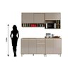 Cozinha Compacta Yara com Tampo - Vanilla e Graff com Portas de Correr - Armário Linha Self Luciane - 5