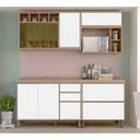 Ver imagem 1 de Cozinha Compacta Yara - Vanilla e Branco Laca com Vidro Reflecta - Armário Linha Self Luciane M03