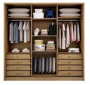 Ver imagem 2 de Guarda Roupa Casal 3 Portas 8 Gavetas com Espelho Arezzo - Móveis Novo Horizonte - Cumaru