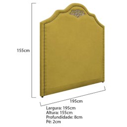 Kit Cabeceira e Calçadeira King Orlando P02 195 cm para cama Box Suede - Doce Sonho Móveis KIT CABEC - 4