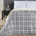 Ver imagem 1 de Coberdrom Cobertor Brooklyn King Sherpa Manta Flannel Quadriculado - Cinza
