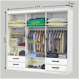 Guarda Roupa Modulado Carioca Hercules Casal 11 Portas 6 Gavetas e Espelho Cor Branco - 3